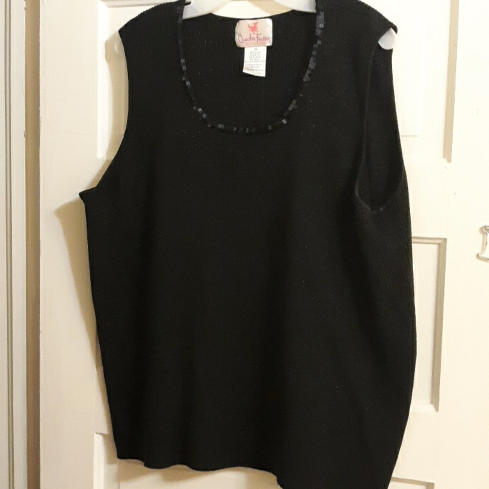 Quacker factory plus size sparkly tank top